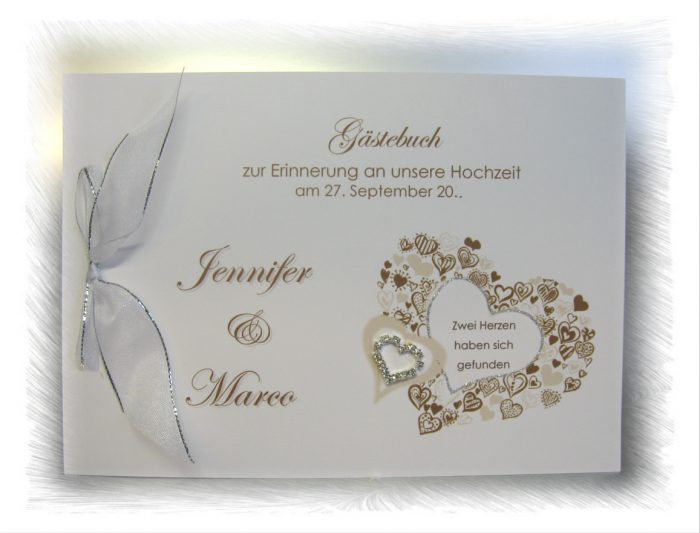 Gästebuch 10015 mit Strassherz, in 4 Farben, A5