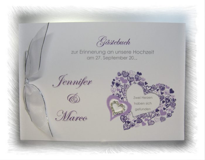 Gästebuch 10015 mit Strassherz, in 4 Farben, A5 – Bild 5