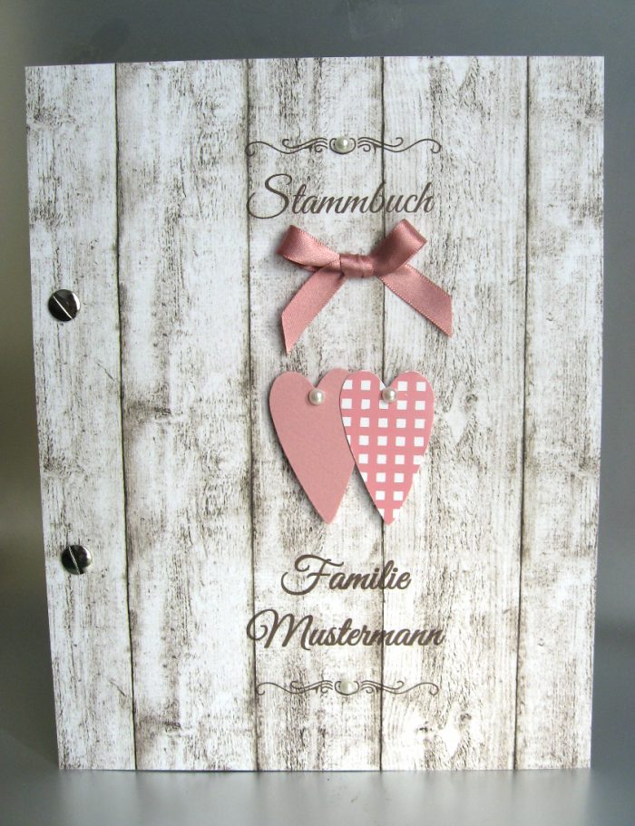 Stammbuch 10036 Holzoptik, altrosa, A5