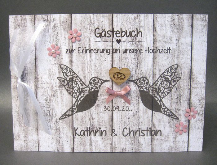 Gästebuch Holzoptik 10040 in 4 Farben, A5 – Bild 4