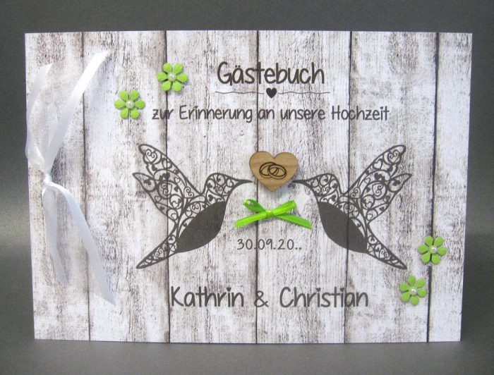 Gästebuch Holzoptik 10040 in 4 Farben, A5 – Bild 3