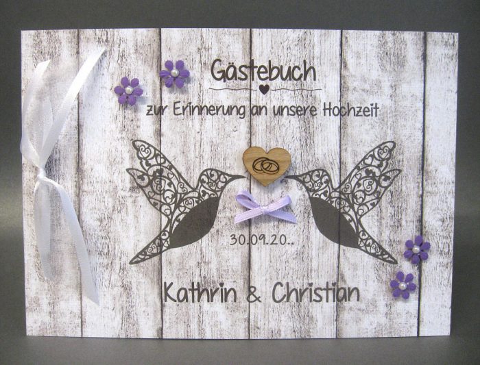 Gästebuch Holzoptik 10040 in 4 Farben, A5 – Bild 2