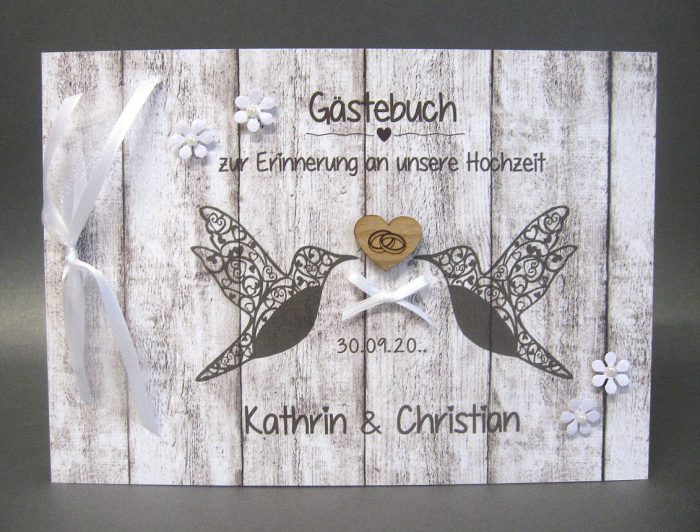 Gästebuch Holzoptik 10040 in 4 Farben, A5