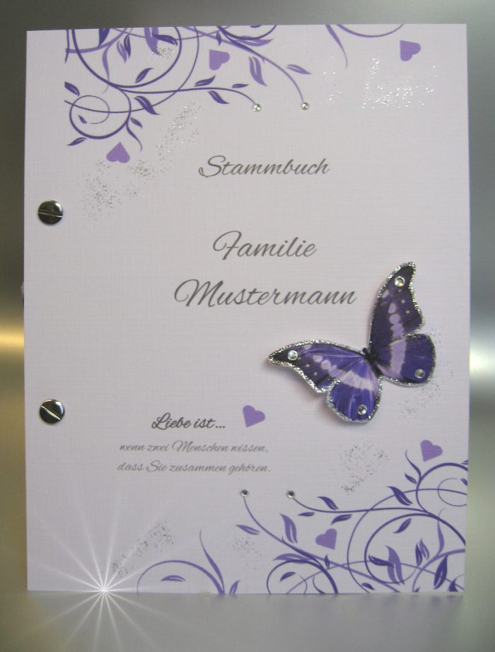 Stammbuch 11008 mit Schmetterling in 5 Farben, A5