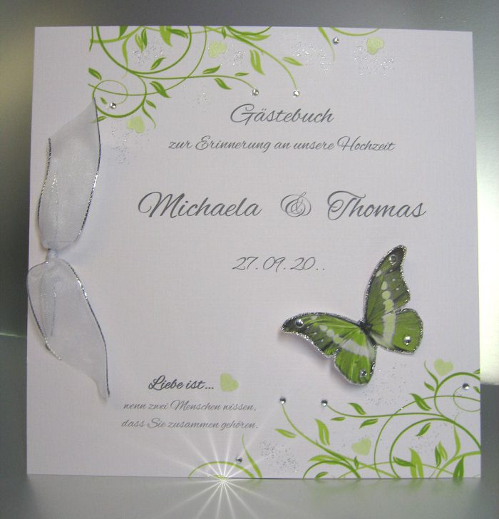 Gästebuch 11008 mit Schmetterling in 5 Farben