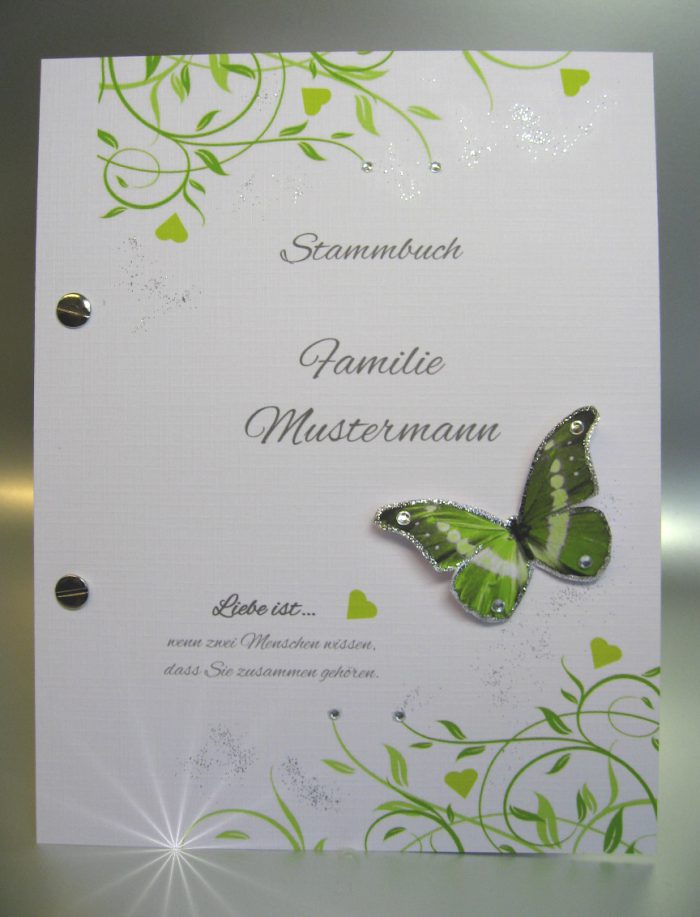 Stammbuch 11008 mit Schmetterling in 5 Farben, A5 – Bild 2