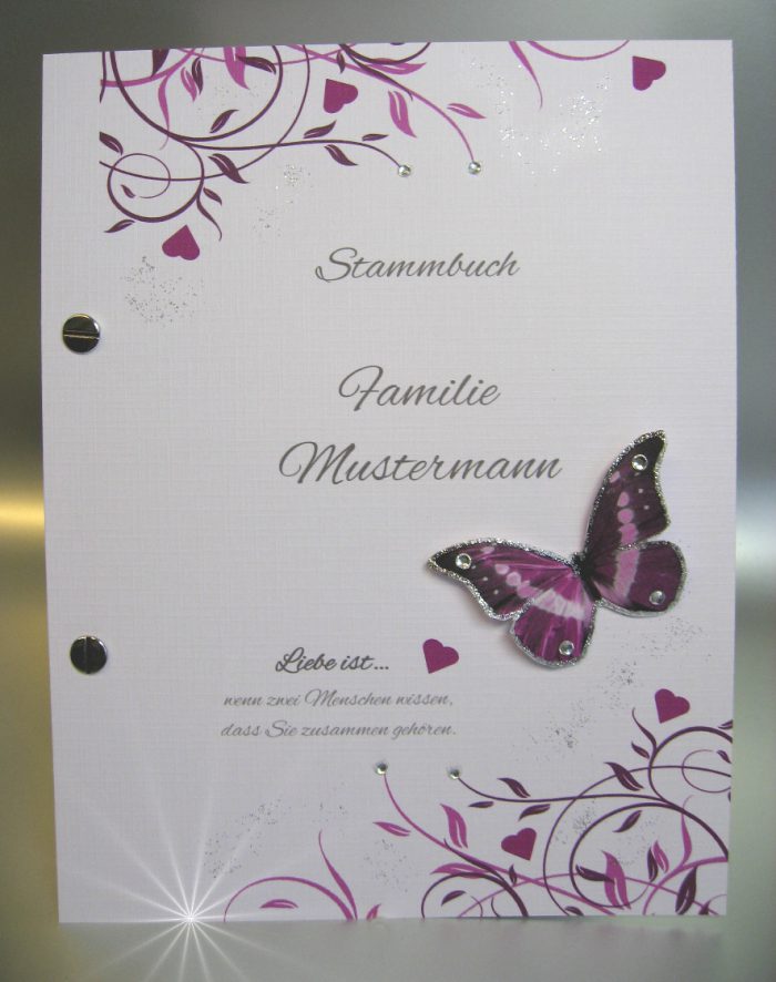 Stammbuch 11008 mit Schmetterling in 5 Farben, A5 – Bild 3