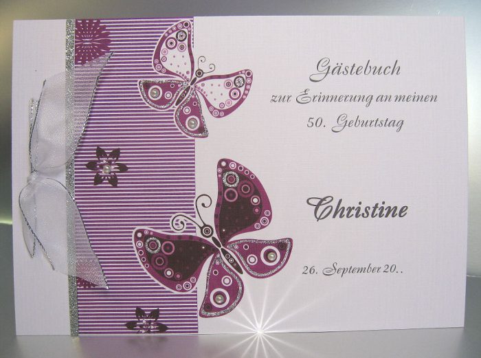 Gästebuch 13016 Schmetterling in 3 Farben, A5 – Bild 3