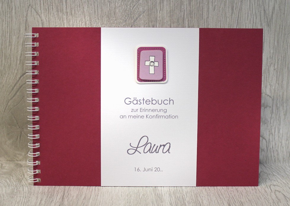 Gästebuch zur Konfirmation-Kommunion 14015 Spiralbindung in 2 Farben ...