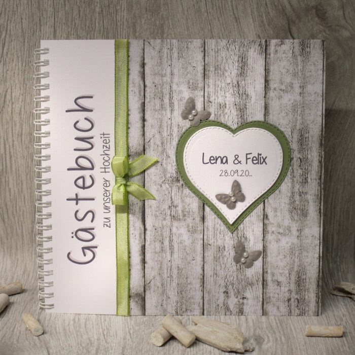 Gästebuch zur Hochzeit Holzoptik 80032 in 7 Farben – Bild 5