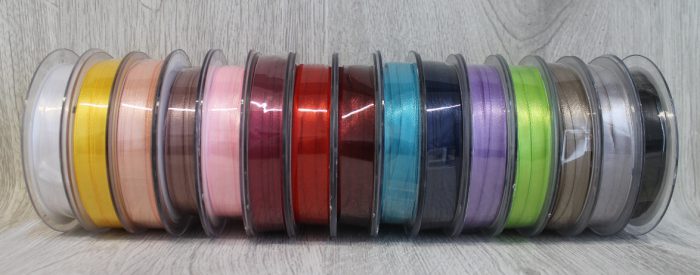 Doppelsatin Band 50mx6mm in 15 Farben, 20806