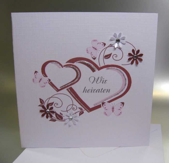 5 Hochzeitskarten 10000 incl. Umschlag, in 4 Farben (St. 2.79€)