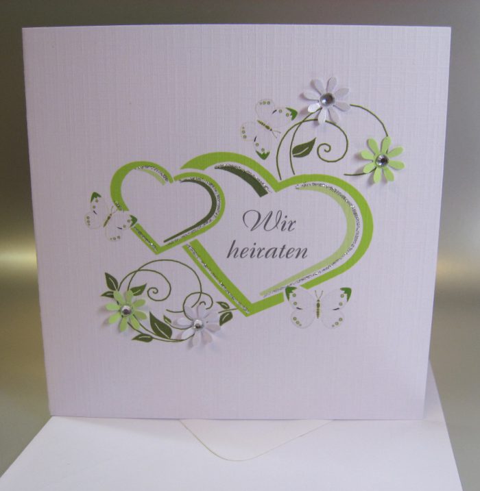 5 Hochzeitskarten 10000 incl. Umschlag, in 4 Farben (St. 2.79€) – Bild 2