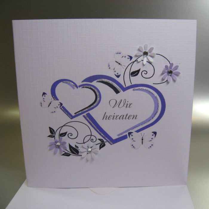 5 Hochzeitskarten 10000 incl. Umschlag, in 4 Farben (St. 2.79€) – Bild 3