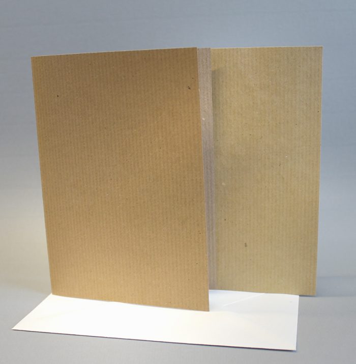 5 Klappkarten Kraftkarton hochformat incl. Umschlag in 2 Farben, 30005