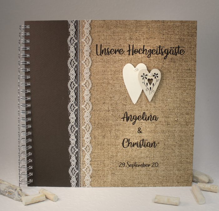 Gästebuch zur Hochzeit Leinenoptik 80036