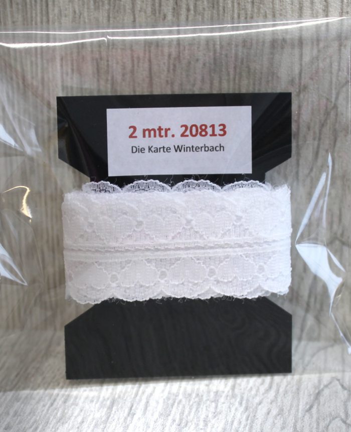 Spitze zur Kartengestaltung weiss 2mtr. 25mm 20813