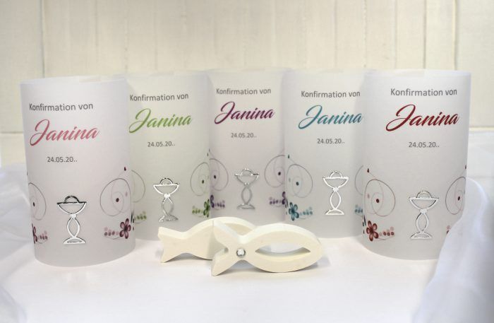 Lichthülle, Windlicht Pergament "Kelch" Konfirmation, Kommunion oder Taufe Design 101