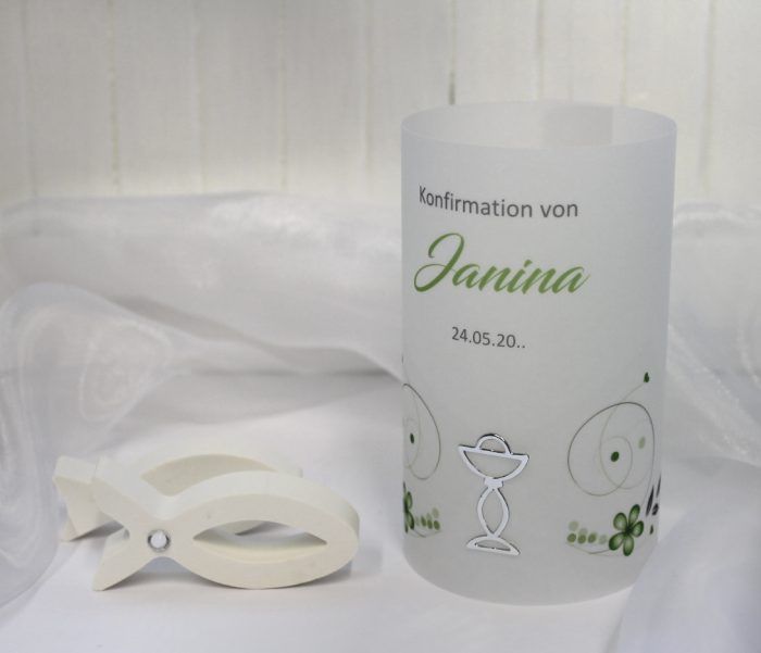 Lichthülle, Windlicht Pergament "Kelch" Konfirmation, Kommunion oder Taufe Design 101 – Bild 5