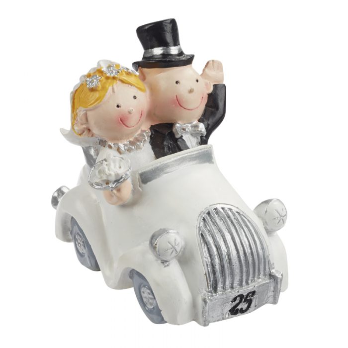 Brautpaar Silberhochzeit im Auto, als Tortenfigur oder zur Deko 3870447