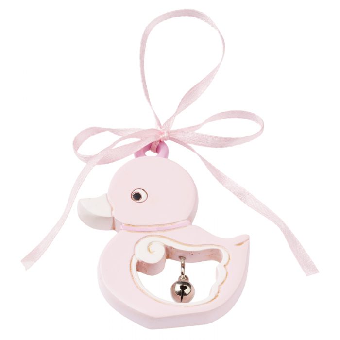 Babyente mit Glöckchen, rosa, ideal als Deko 3870735