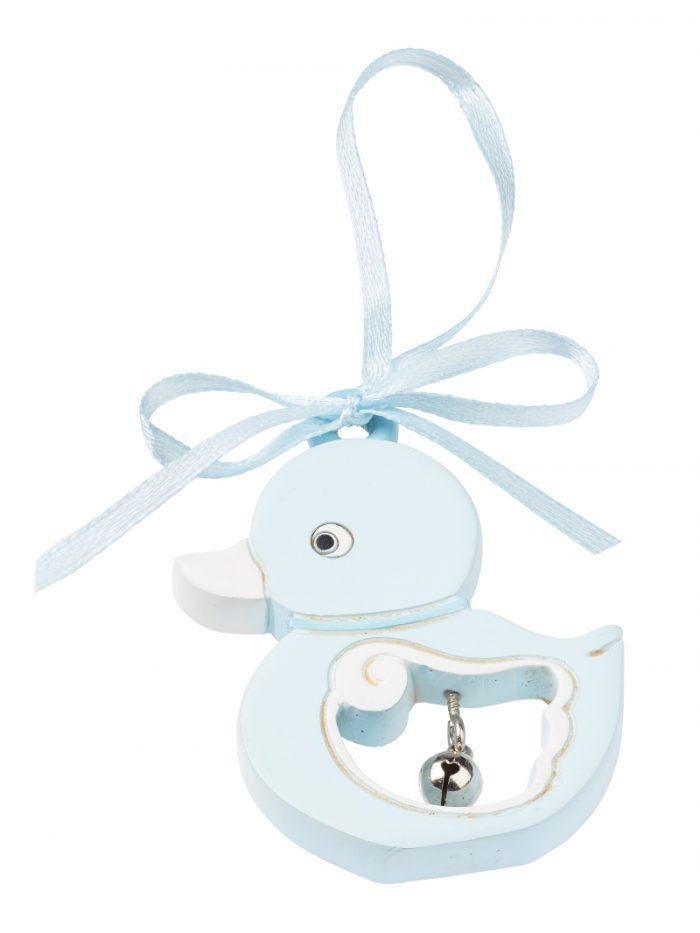 Babyente mit Glöckchen, hellblau, ideal als Deko 3870734