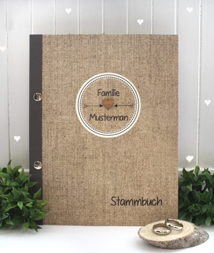Stammbuch mit Namen Leinenoptik 12025, A5, zum kleinen Preis