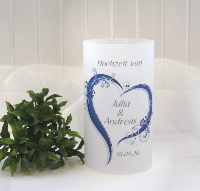 Lichthülle, Windlicht Pergament "Herz" zur Hochzeit, in 6 Farben Design 10008 – Bild 7