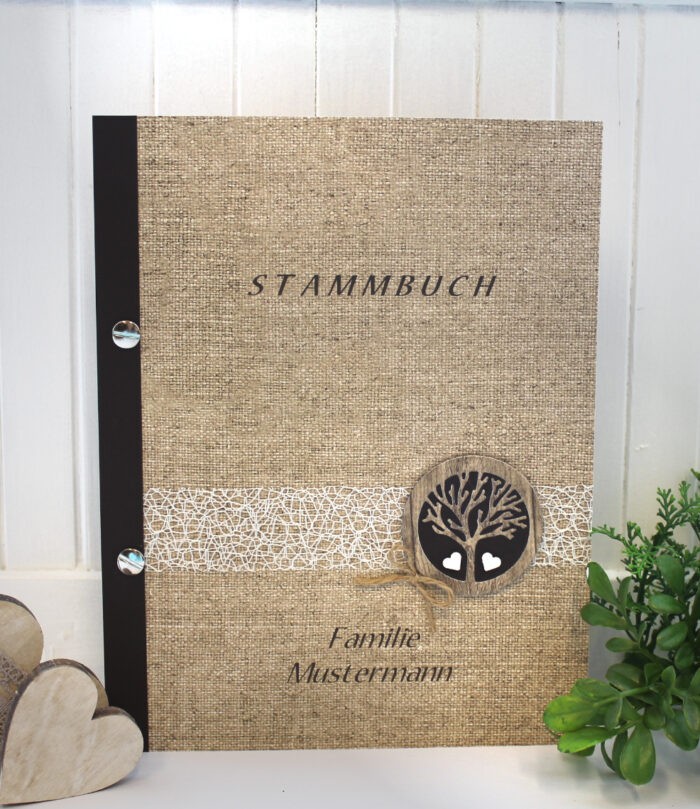 Stammbuch mit Namen Leinenoptik , Baum, 12008, A5, zum kleinen Preis!!