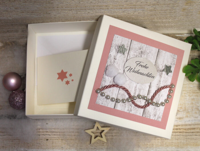 Geschenkschachtel - Geldgeschenk - Gutschein zu Weihnachten incl. Weihnachtskärtchen Design 71019 – Bild 2