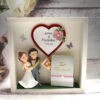 Geschenkschachtel als Rahmen zur "Hochzeit" mit transparentem Schiebedeckel, hochwertige Qualität, personalisiert, Design 8002