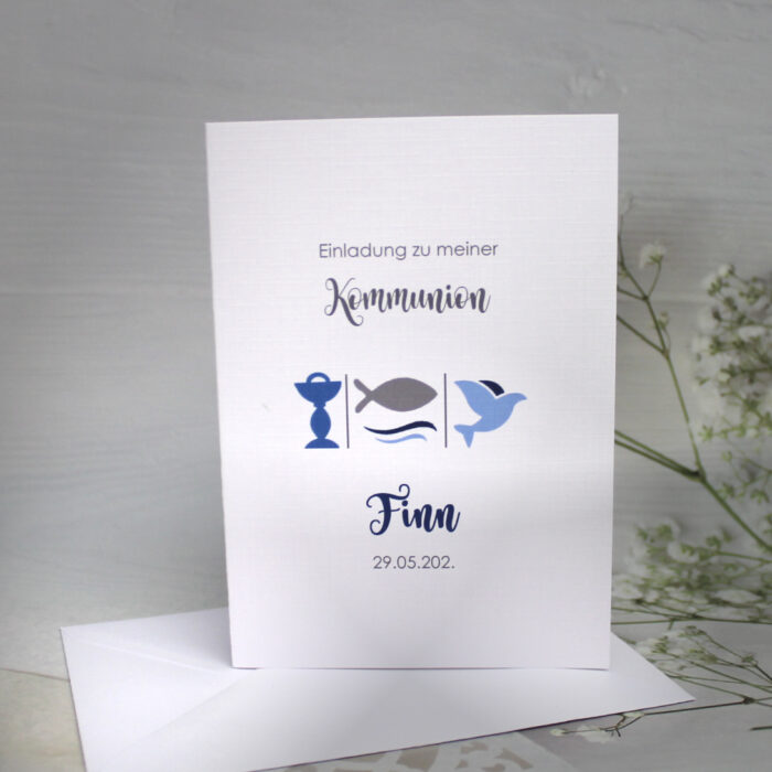 Einladung zur Konfirmation-Kommunion oder Taufe 3 Motive incl. Umschlag & Einlegeblatt Design 314 Mindestbestellmenge 5 Stück!! – Bild 6