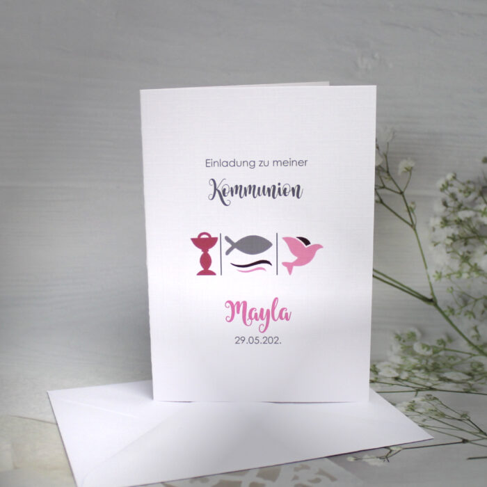 Einladung zur Konfirmation-Kommunion oder Taufe 3 Motive incl. Umschlag & Einlegeblatt Design 314 Mindestbestellmenge 5 Stück!! – Bild 3