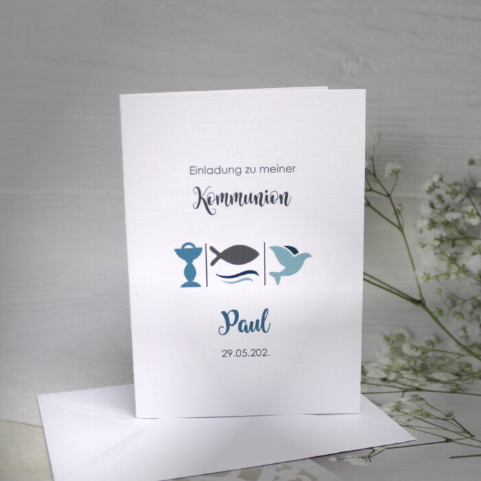 Einladung zur Konfirmation-Kommunion oder Taufe 3 Motive incl. Umschlag & Einlegeblatt Design 314 Mindestbestellmenge 5 Stück!! – Bild 2