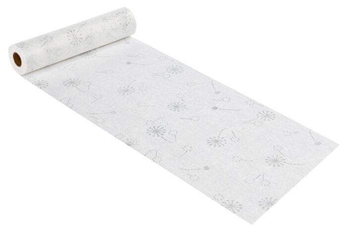 15mtr. Dekoflies zur Tischdekoration, Silberne Hochzeit Design "Pusteblume" zum MEGA PREIS!!