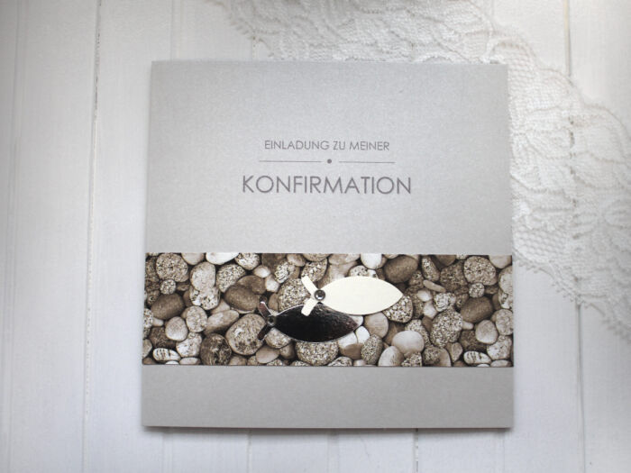 Bastelset DIY Einladung zur Konfirmation-Kommunion-Firmung-Taufe hochwertige Qualität incl. Umschlag & Einlegeblatt Design K05