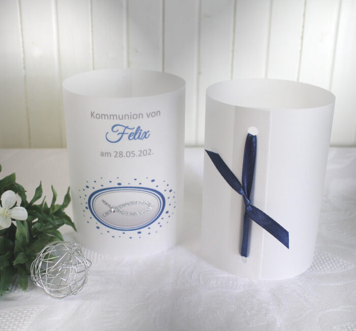 Lichthülle, Windlicht Pergament zur Konfirmation, Kommunion oder Taufe, zum kleinen Preis!! Design 904 – Bild 6