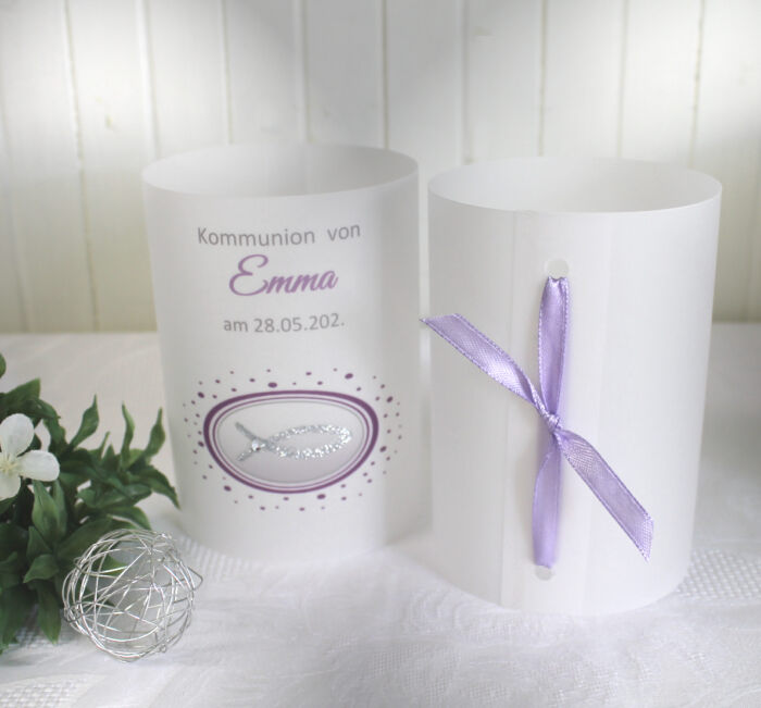 Lichthülle, Windlicht Pergament zur Konfirmation, Kommunion oder Taufe, zum kleinen Preis!! Design 904 – Bild 4