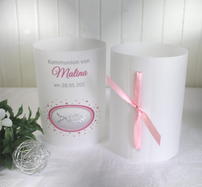 Lichthülle, Windlicht Pergament zur Konfirmation, Kommunion oder Taufe, zum kleinen Preis!! Design 904 – Bild 3