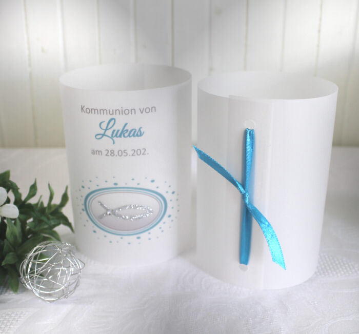 Lichthülle, Windlicht Pergament zur Konfirmation, Kommunion oder Taufe, zum kleinen Preis!! Design 904 – Bild 2