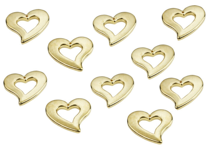 Streuherzen, Beutel mit 10 Stück zur Goldenen Hochzeit, ideal für Ihre Tischdekoration