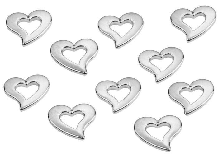 Streuherzen, Beutel mit 10 Stück zur Silbernen Hochzeit, ideal für Ihre Tischdekoration (Kopie)