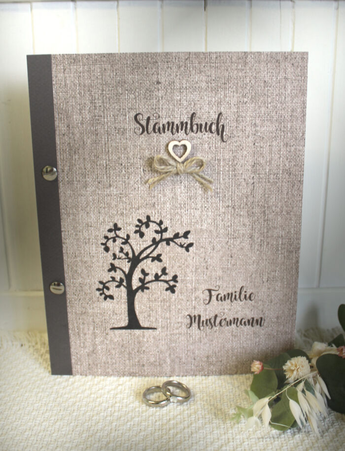 Stammbuch in Leinenoptik "Baum" personalisiert, A5, zum kleinen Preis!! Design 12040