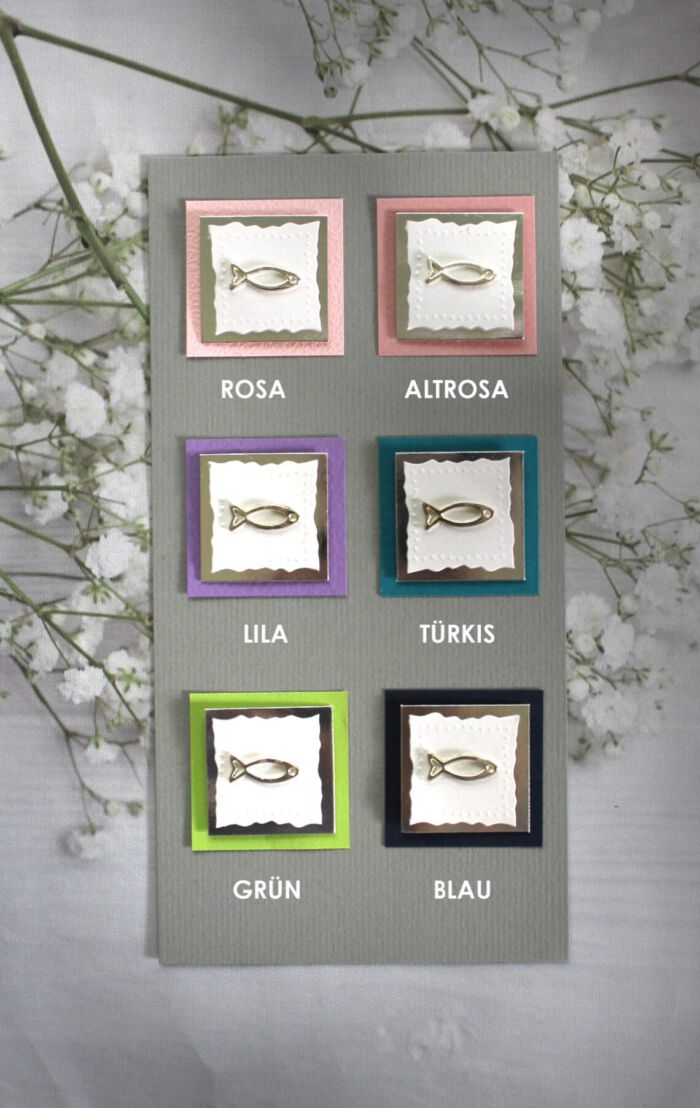 Bestecktasche zur Konfirmation - Kommunion oder Taufe "Fisch" sehr elegant Design 5003 – Bild 2