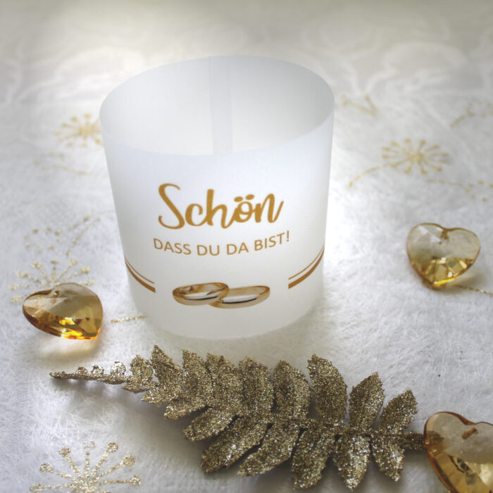 Lichthülle, Windlicht Pergament 5 Stück "Schön dass du da bist" zur Goldenen Hochzeit Design 410 Wählen Sie selbst! – Bild 4