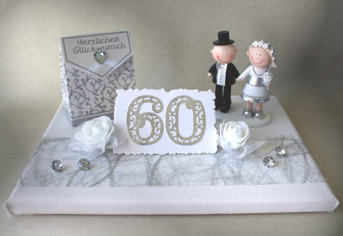 Geldgeschenk zur "Diamantenen Hochzeit" mit Diamanten 70053
