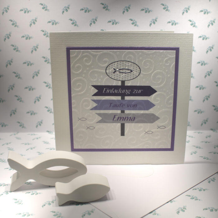 Bastelset DIY Einladung zur Konfirmation, Kommunion, Firmung oder Taufe „Wegweiser" incl. Umschlag & Einlegeblatt Design K19 – Bild 4