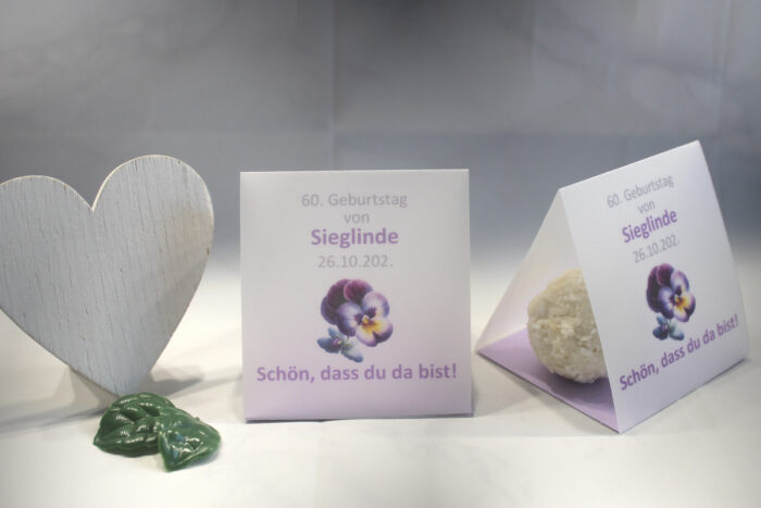 Gastgeschenk "Kleines GOODIE" zum Geburtstag, Blüten, Schön dass du da bist, zum kleinen Preis! Design 907 OHNE Inhalt!! – Bild 2