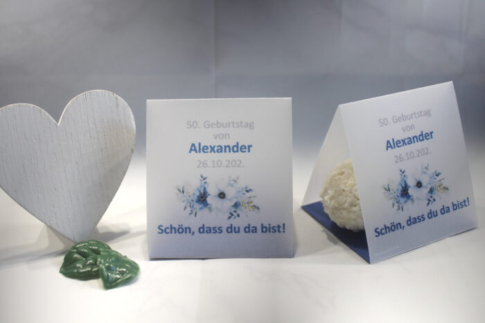 Gastgeschenk "Kleines GOODIE" zum Geburtstag, Blüten, Schön dass du da bist, zum kleinen Preis! Design 907 OHNE Inhalt!! – Bild 5