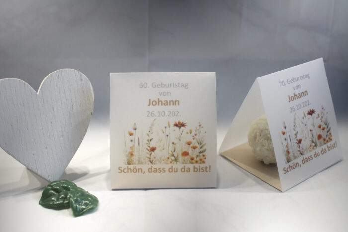 Gastgeschenk "Kleines GOODIE" zum Geburtstag, Blüten, Schön dass du da bist, zum kleinen Preis! Design 907 OHNE Inhalt!! – Bild 4